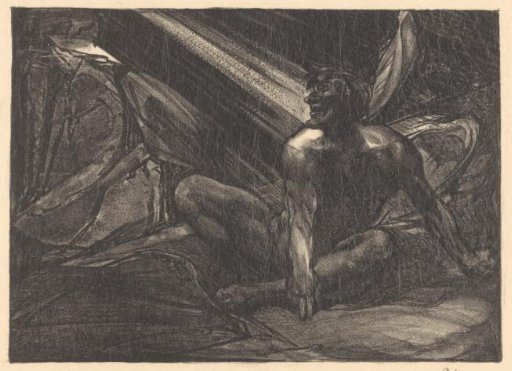 Fallen angel sitting on the ground