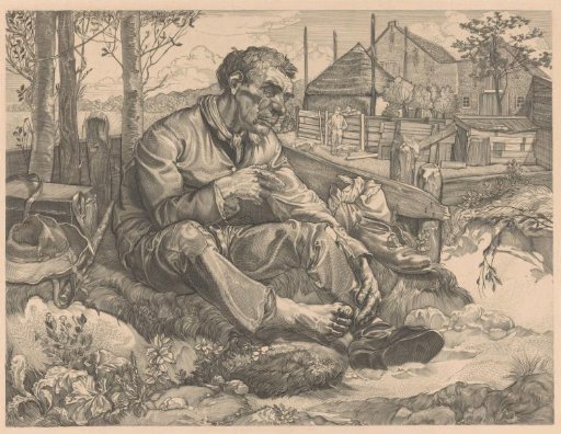 Resting Man at a Farmhouse