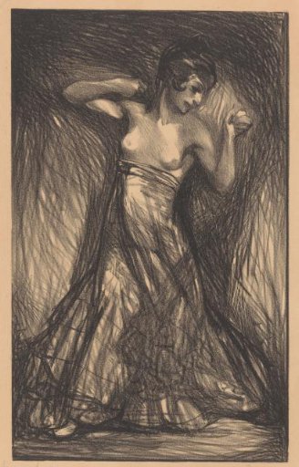 Dancing Woman with Bare Upper Body