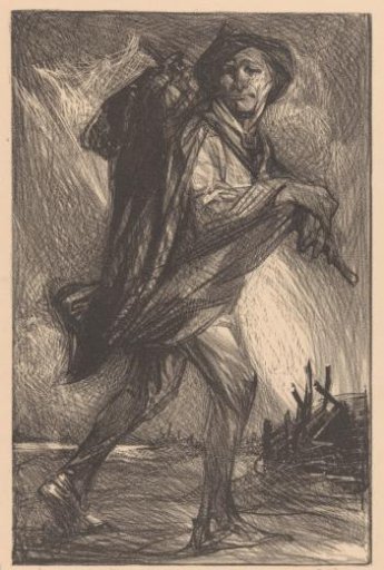 Man with a knapsack, possibly Till Eulenspiegel