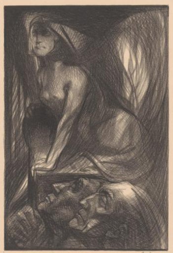 Sitting Sphinx with Two Figures