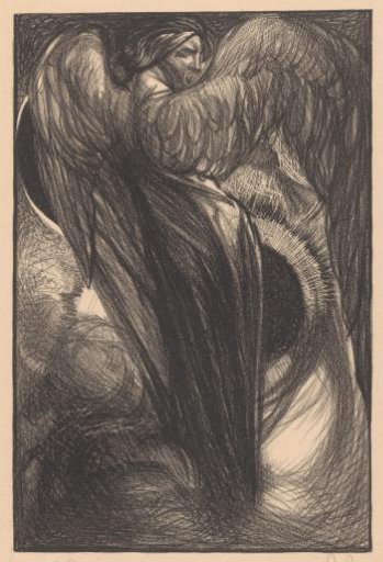 Angel, seen from behind