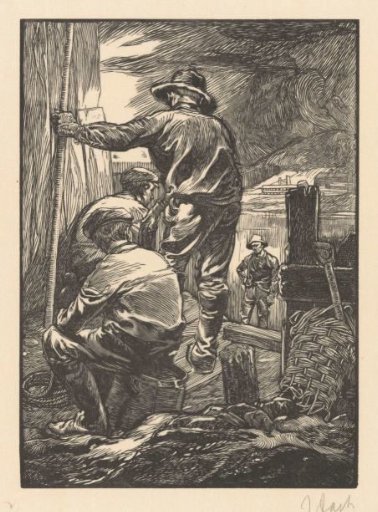 Four Labourers Hauling by the Water