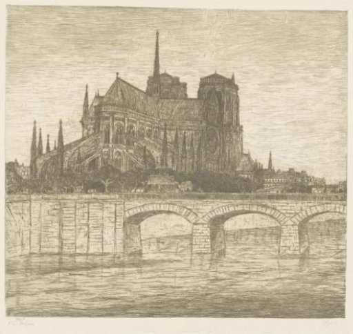 View of the rear of Notre Dame in Paris
