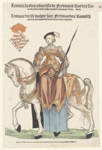 Portrait of Eleanor of Austria on horseback