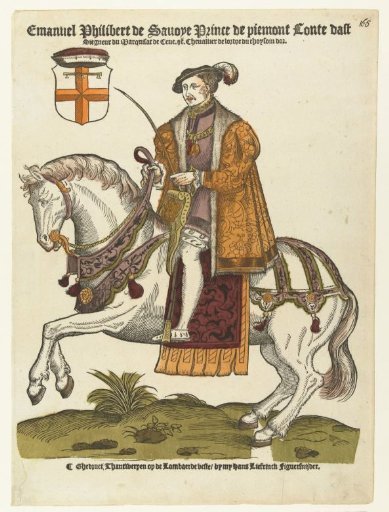 Portrait of Emmanuel Philibert of Savoy on horseback