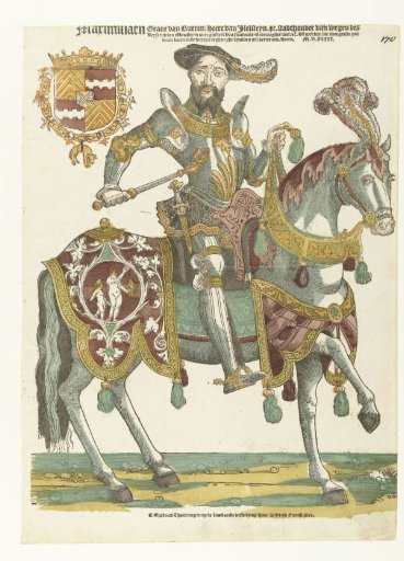 Portrait of Maximilian of Buren on horseback