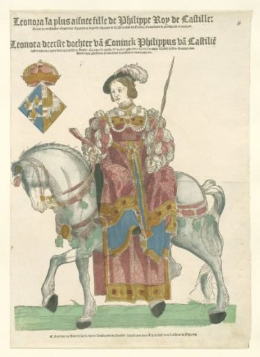 Portrait of Eleanor of France on horseback