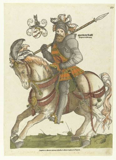 Portrait of Maarten van Rossum on horseback