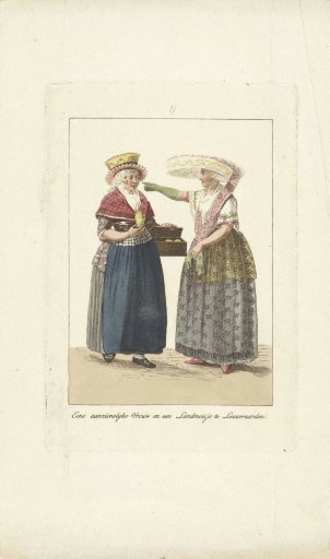 Butter seller and customer in costume