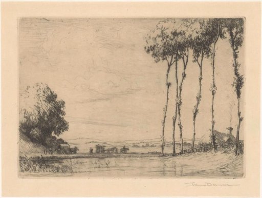 Landscape with a covered wagon and caravan