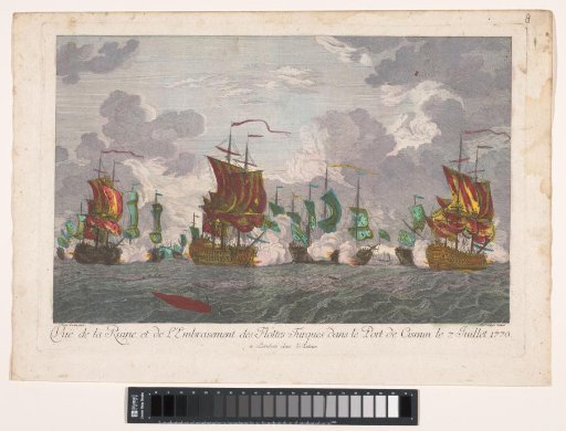 View of the burning of Turkish ships in the harbor of Çeşme on 7 July 1770