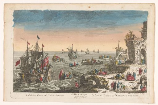 View of the harbor at Caudebec at the mouth of the river Seine