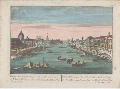 View of the River Seine between the Pont Royal and the Pont Neuf in Paris