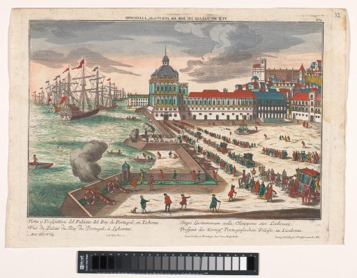 View of the Royal Palace in Lisbon seen from the east side