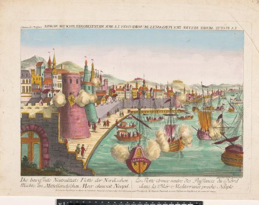 View of the war fleet of a northern power in the harbour of Naples