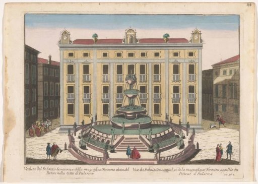 View of the Palazzo Senatorio in Palermo