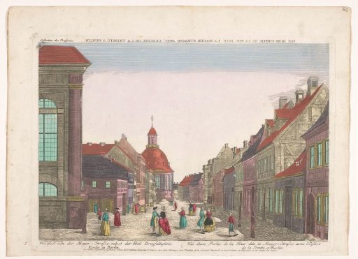 View of the Mauerstraße and the Trinity Church in Berlin