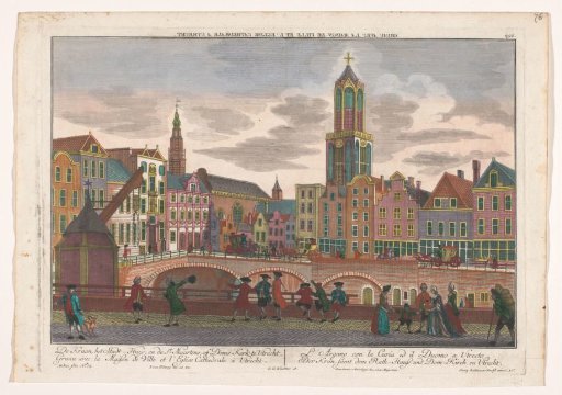 View of the Vismarkt in Utrecht, Looking Towards the Town Hall and the Dom Tower