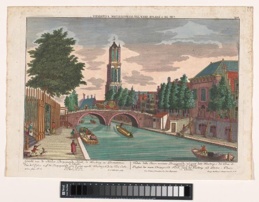 View of the Weesbrug over the Oudegracht and the Mennonite Church in Utrecht