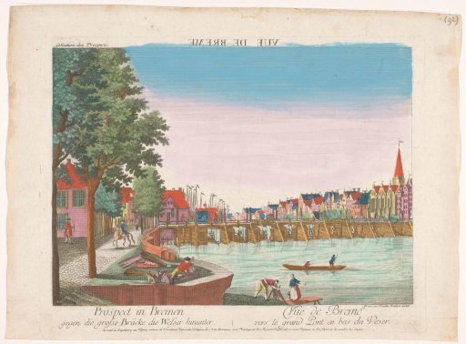 View of the Grote Brug over the River Weser in Bremen