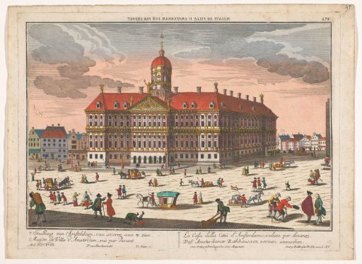 View of the Town Hall and the Dam in Amsterdam