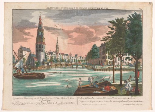 View of the Montelbaan Tower and the Oudeschans in Amsterdam, seen from the Rapenburg