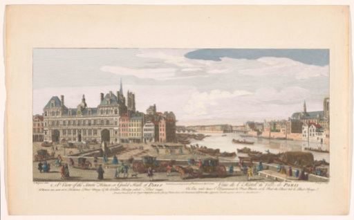 View of the Town Hall and the Seine River in Paris