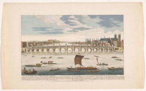 View of Westminster Bridge over the River Thames in London, seen from the north