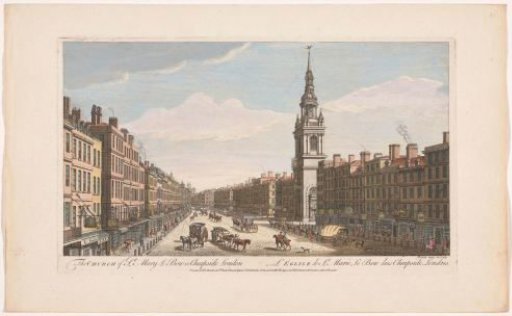 View of the church of Saint Mary-le-Bow on Cheapside in London