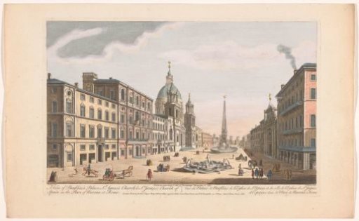 View of the Palazzo Pamphili and the Piazza Navona in Rome