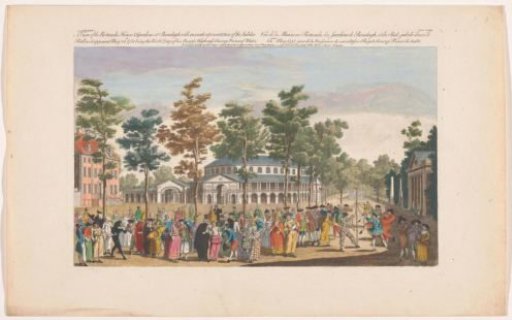 View of the Rotunda in Ranelagh Gardens in London with a masked ball on the occasion of the birthday of the Prince of Wales on 24 May 1751