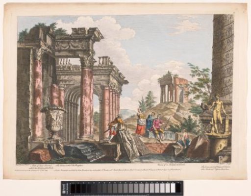 View of the Ruins of the Arch of Septimius Severus, the Column of Trajan, and Other Monuments in Rome