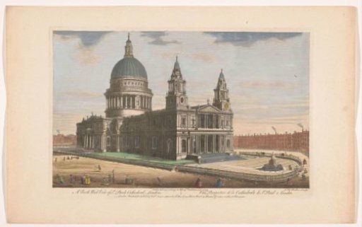 View of Saint Paul's Cathedral in London from the Northwest Side