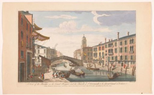 View of the Ponte delle Guglie over the Canale di Cannaregio in Venice