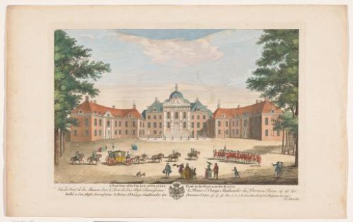 View of the front of the Palace Huis ten Bosch in The Hague