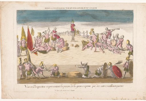 Allegory of the war with warlike satyrs