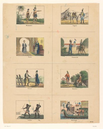 Eight scenes with different peoples