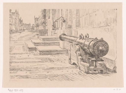 Cannon in a street in Enkhuizen
