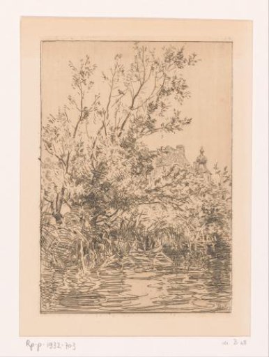 Willows by the water, with Castle De Cannenburgh in the background