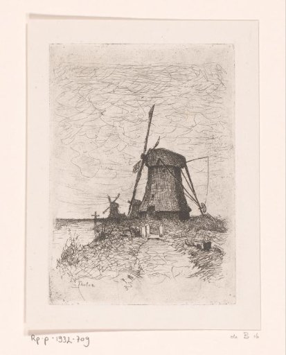 Landscape with mills on the water