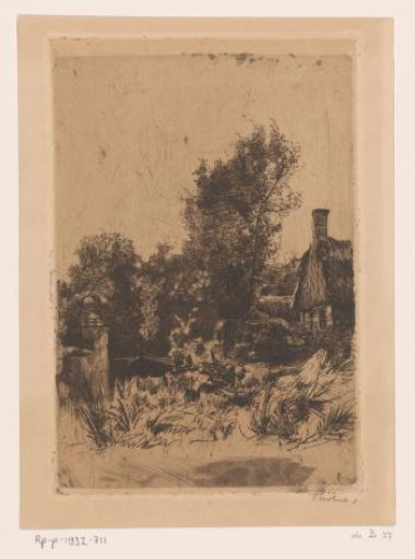 Landscape with farm and canal in Giethoorn