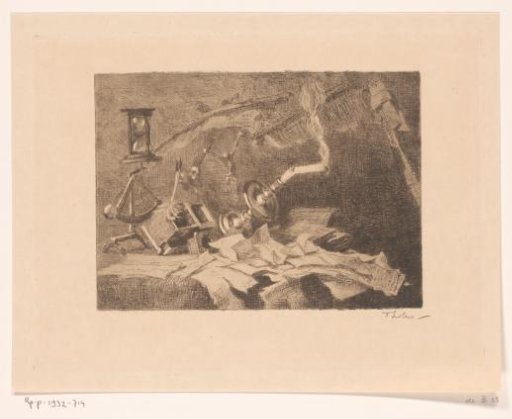 Still life with falling and broken objects