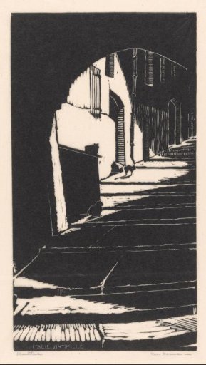 Street Scene with Three Cats
