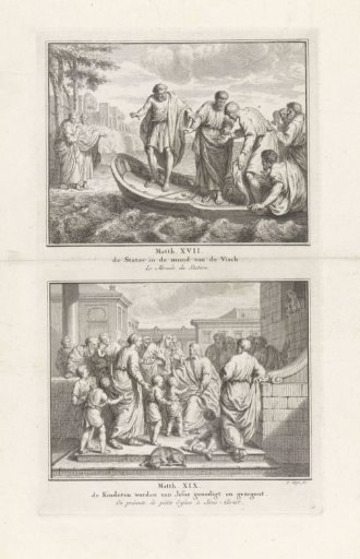 Peter Finds a Coin in the Mouth of a Fish / Christ Blesses the Children