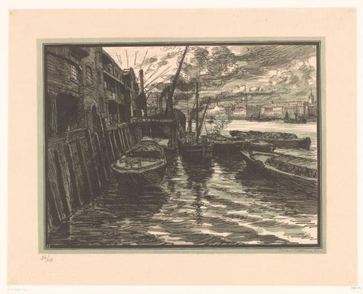 Skiffs on the Thames in London