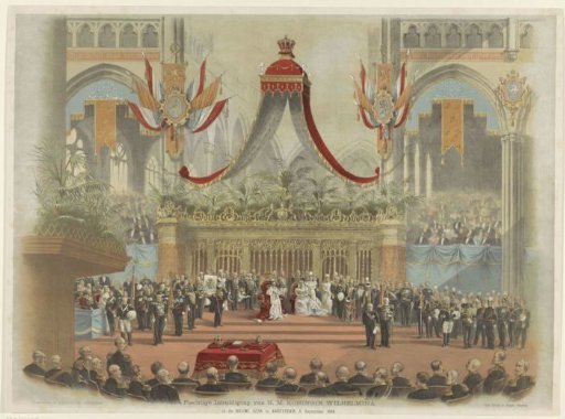 Inauguration of Queen Wilhelmina of the Netherlands in the New Church in Amsterdam, 1898