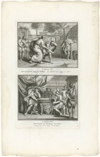 Samuel Slices Agag into Pieces and David Plays the Harp for Saul