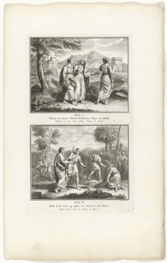 Naomi with Her Daughters-in-law Orpah and Ruth and Ruth Gleaning in the Field of Boaz