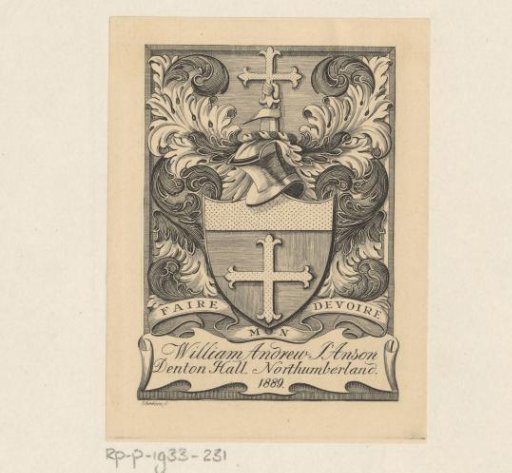 Ex libris of William Andrew l'Anson